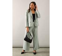 Wallis Petite Pinstripe Wide Leg Trouser In Sage sage 14