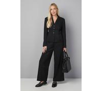 Wallis Petite Pleat Detail Front Button Detail Trouser In Black black