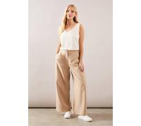 Wallis Petite Pleated Straight Leg Trouser In Taupe taupe 18