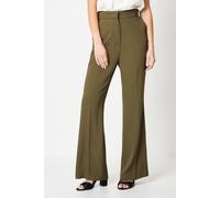 Wallis Petite Premium Pinktuck Detail Kickflare Trouser In Khaki khaki 14