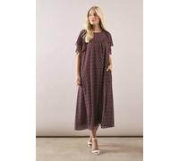 Wallis Petite Printed Floral Ruffle Midaxi Dress In Brown brown 12