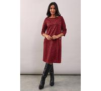 Wallis Petite Red Leopard Jacquard Ponte Shift Dress red