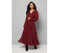 Wallis Petite Red Snake Print Shirred Waist Detail Midi Dress red 12