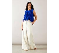 Wallis Petite Ruffle Detail Sleeveless Blouse In Cobalt cobalt 12