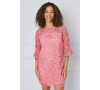 Wallis Petite Ruffle Sleeve Shift Dress In Pink pink 18