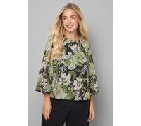 Petite Sage Floral Overlayer Top Wallis Sage 20