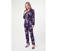 Wallis Petite Satin Floral Blazer Co-Ord In Berry berry