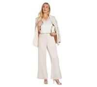 Wallis Women's Petite Satin Wide Leg Trouser Coord in Champagne | Size: 16 Wallis Champagne 16