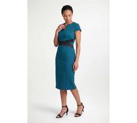 Wallis Petite Scuba Crepe Wrap Waist Midi Dress In Green green