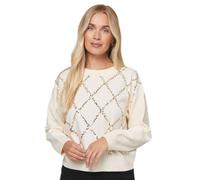Wallis Women's Petite Sequin Diamond Jumper in Ivory | Size: Large Wallis Ivory L