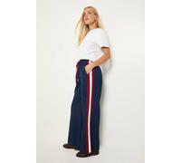 Wallis Women's Petite Side Stripe Drawstring Trousers in Navy | Size: 8 Wallis Navy 8