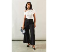 Wallis Petite Side Stripe Wide Leg Trousers In Black black 20