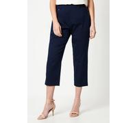 Wallis Petite Side Zip Stretch Crop Trousers In Navy navy 8