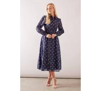 Wallis Petite Spot Organza Shirt Midi Dress In Ivory ivory 10
