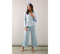 Wallis Petite Square Cut Ankle Grazer Trouser In Blue blue 8
