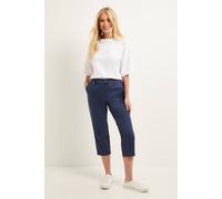 Wallis Petite Stretch Capri Cropped Trousers In Navy navy