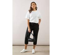 Wallis Petite Stretch Capri Trousers In Black black 14