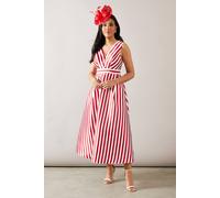 Wallis Petite Stripe Structured Midaxi Dress red 12