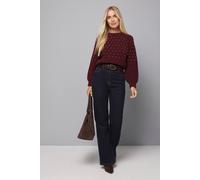 Wallis Petite Stud Knitted Jumper In Berry berry XL