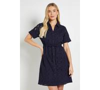 Wallis Petite Summer Broderie Shift Dress In Navy navy