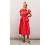 Wallis Petite Summer Cotton Midi Dress In Red red