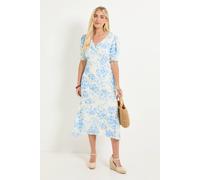 Wallis Petite Summer Floral Tea Dress In Ivory ivory