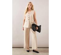 Wallis Petite Tailored Tapered Trouser In Taupe taupe