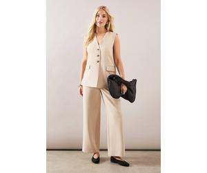 Wallis Petite Tailored Tapered Trouser In Taupe taupe