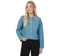 Wallis Petite Teal Embellished Collar Cardigan, L, Teal