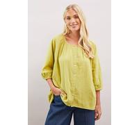 Wallis Petite Textured Button Blouse In Olive olive 20