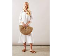 Wallis Petite Textured Button Through Shirt Dress In Ivory ivory 14