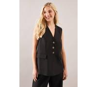 Wallis Petite Three Button Waistcoat In Black black