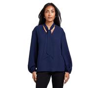 Wallis Women's Petite Tie Neck Woven Blouse in Navy | Size: 12 Wallis Navy 12