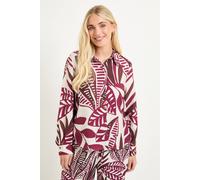 Wallis Women's Petite Tropical Print Button Down Shirt in Ivory | Size: 8 Wallis Ivory 8