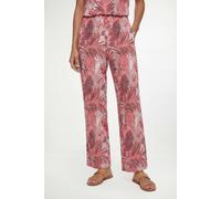 Wallis Petite Tropical Print Elasticated Waist Wide Leg Trouser In Pink pink