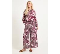 Wallis Women's Petite Tropical Print Wide Leg Trouser in Ivory | Size: 18 Wallis Ivory 18