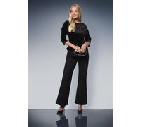 Wallis Petite Velvet Jersey Off Shoulder Top In Black black 18