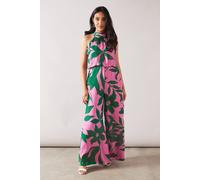 Wallis Petite Viscose Floral Printed Jumpsuit In Pink pink 18