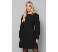 Wallis Petite Viscose Ponte Keyhole Detail Shift Dress In Black black 12