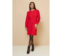 Wallis Petite Viscose Ponte Keyhole Detail Shift Dress In Red red 14