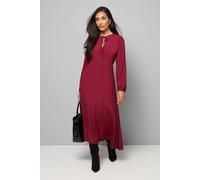Wallis Petite Viscose Tie Front Midi Dress In Burgundy burgundy 16