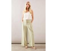 Wallis Petite Wide Leg Pleat Detail Trouser In Sage sage 16