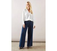 Wallis Petite Woven Button Cuff Overhead Shirt In White white 16