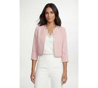 Wallis Petite Woven Collarless Jacket In Rose rose