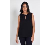 Wallis Women's Petite Woven Twist Cami Top in Black | Size: 16 Wallis Black 16