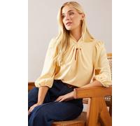 Wallis Petite Woven Twist Neck Top In Yellow yellow 16