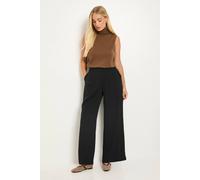 Wallis Petite Woven Wide Leg Trouser In Black black