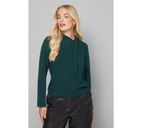 Wallis Petite Wrap Neck Knitted Jumper In Green green