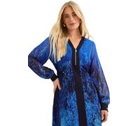 Wallis Women's Petite Zip Front Ombre Chiffon Midi Dress Blue | Size: 10 Wallis Blue 10