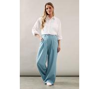 Wallis Pinstripe Wide Leg Trouser In Duck Egg Blue duck egg blue 16